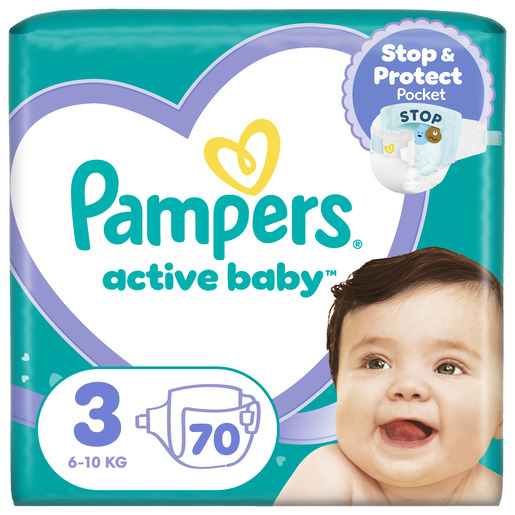 Pampers Active Baby Maxi Pack pelene, vel. 3 (6-10kg), 70 kom