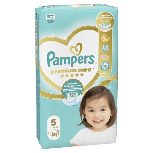 Pampers Premium Care Jumbo Pack pelene, vel. 5 (11-16kg), 58 kom