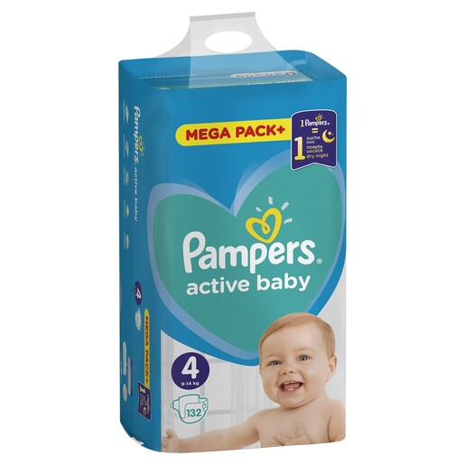 Pampers Mega Box pelene, vel. 4 (9-14kg), 132 kom