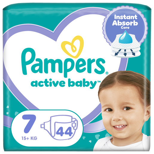 Pampers Active Baby Maxi Pack pelene, vel. 7 (15+kg), 44 kom