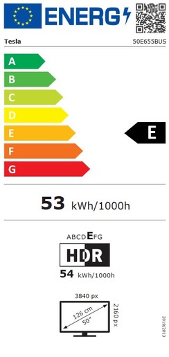 Tesla 50" LED TV 50E655BUS, 4K UHD, GoogleTV