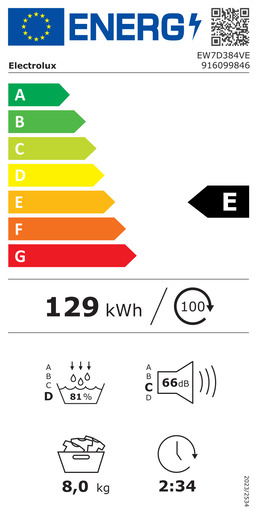 Electrolux sušilica rublja EW7D384VE