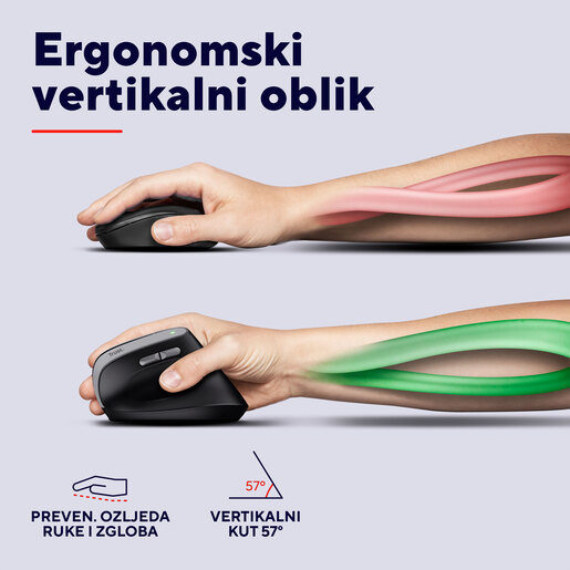 Trust Bayo II, ergonomski, bežični miš, crni