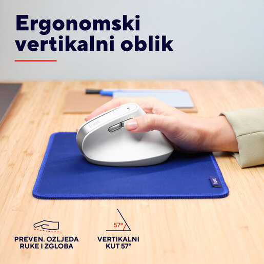 Trust Bayo II, ergonomski, bežični miš, bijeli