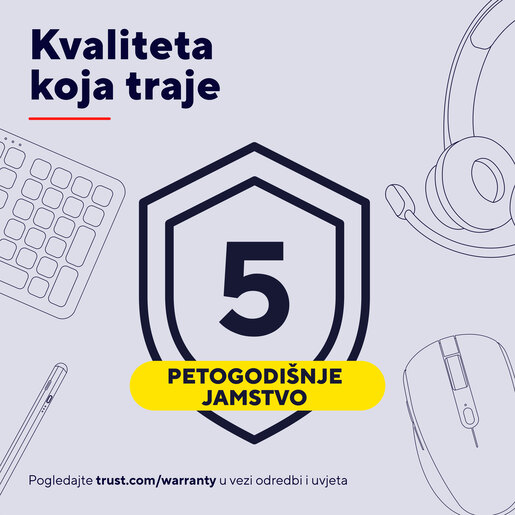 Trust Bayo II, ergonomski, bežični miš, bijeli