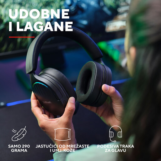 Trust Fayzo 7.1 GXT490, žične slušalice, gaming, crne