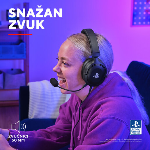 Trust GXT 498, gaming slušalice, PS5, crne