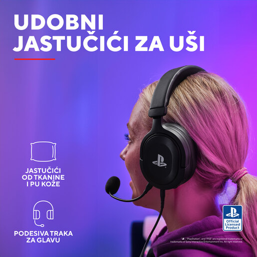 Trust GXT 498, gaming slušalice, PS5, crne