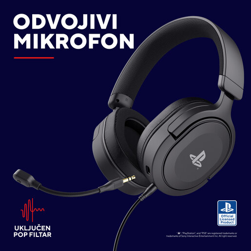 Trust GXT 498, gaming slušalice, PS5, crne