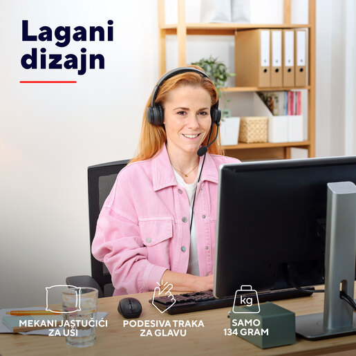 Trust Ayda, slušalice sa mikrofonom, USB, crne