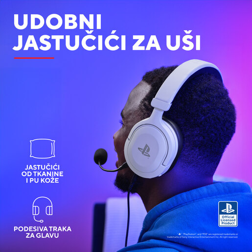 Trust GXT 498W, gaming slušalice, PS5, bijele