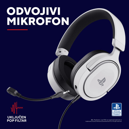 Trust GXT 498W, gaming slušalice, PS5, bijele