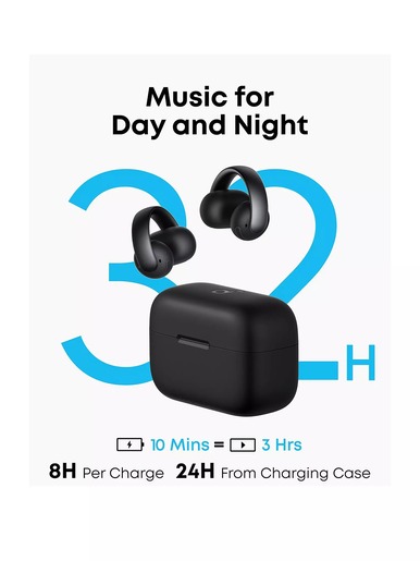 ANKER Soundcore AeroClip, Open-Ear Bluetooth slušalice, crne