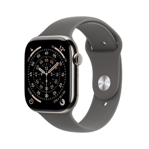 Apple Watch Series 11 GPS + Cellular 42mm Natural Titanium Case with Stone Grey Sport Band M/L, pametni sat