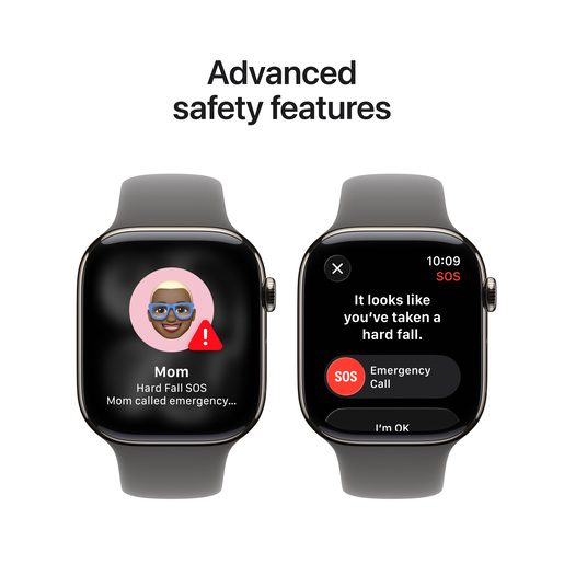 Apple Watch Series 11 GPS + Cellular 42mm Natural Titanium Case with Stone Grey Sport Band M/L, pametni sat