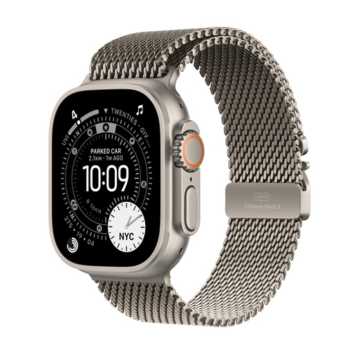 Apple Watch Ultra 3 GPS + Cellular 49mm Natural Titanium Case with Natural Titanium Milanese Loop - Large, pametni sat