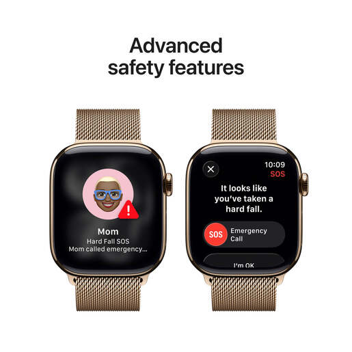 Apple Watch Series 11 GPS + Cellular 42mm Gold Titanium Case with Gold Milanese Loop, pametni sat
