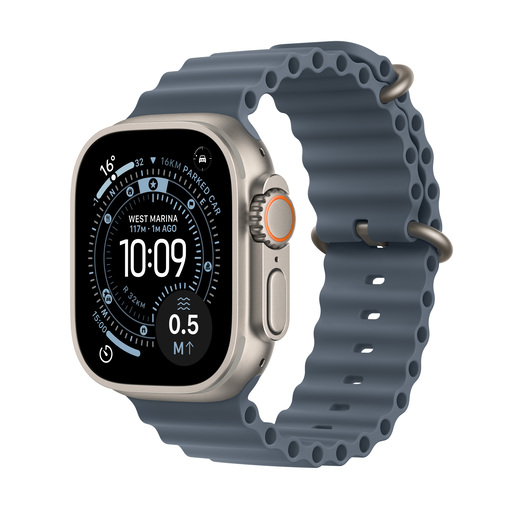 Apple Watch Ultra 3 GPS + Cellular 49mm Natural Titanium Case with Anchor Blue Ocean Band, pametni sat