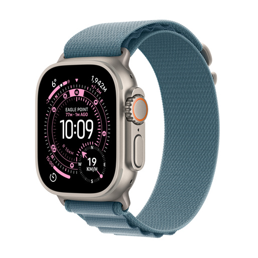 Apple Watch Ultra 3 GPS + Cellular 49mm Natural Titanium Case with Light Blue Alpine Loop - Small, pametni sat