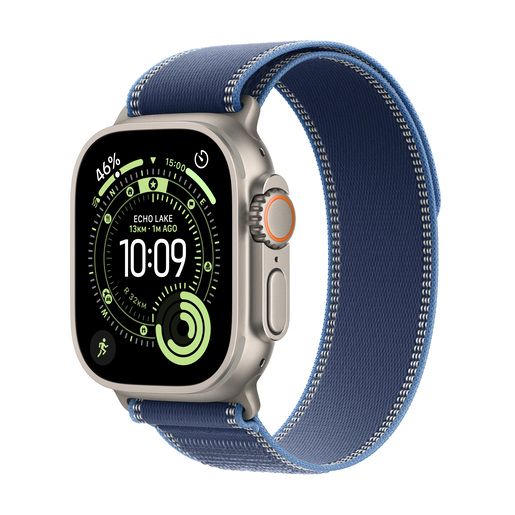 Apple Watch Ultra 3 GPS + Cellular 49mm Natural Titanium Case with Blue/Bright Blue Trail Loop S/M, pametni sat