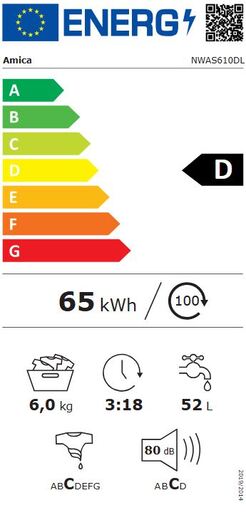Amica perilica rublja NWAS610DL