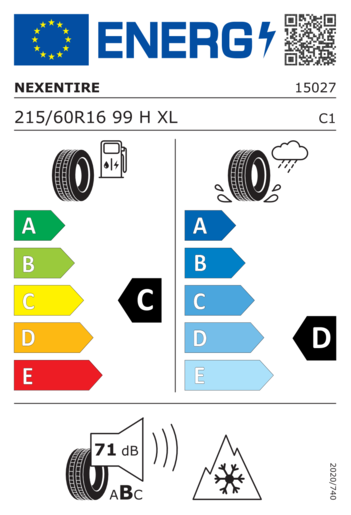 Nexen 215/60R16 Winguard snow g wh2 XL 99H,Pot: C,Pri: D,Buka: 71dB