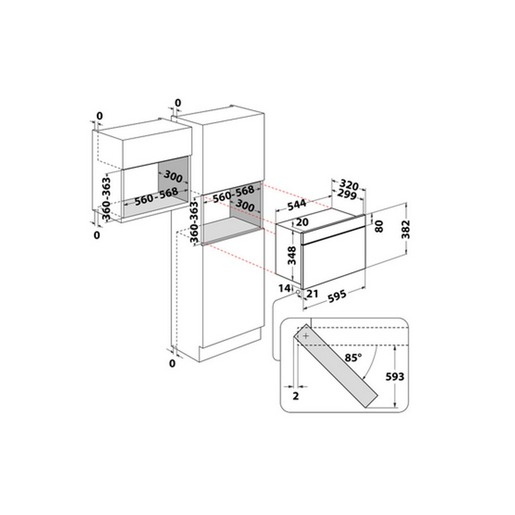 Whirlpool mikrovalna WMN574BXA
