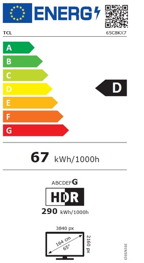 TCL 65" QD-Mini LED TV 65C8K, 4K HDR Premium 4500, Google TV, 144Hz, Audio by BANG & OLUFSEN