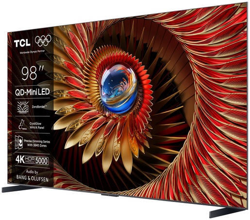 TCL 98" QD-Mini LED TV 98C8K, 4K HDR Premium 5000, Google TV, 144Hz, Audio by BANG & OLUFSEN
