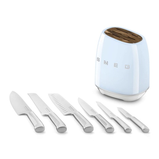 Smeg set noževa u bloku KBSF02PB, pastelno plavi