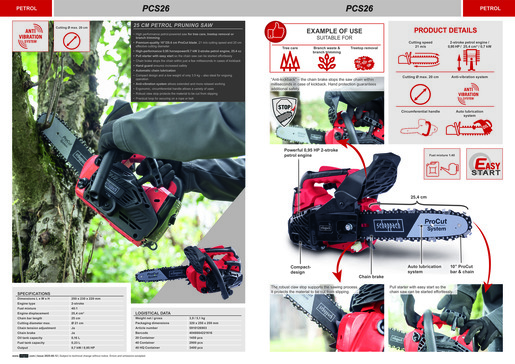 SCHEPPACH benzinska motorna pila PCS26 25 cm / 25,4 ccm