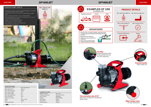SCHEPPACH vrtna pumpa GP1400JET