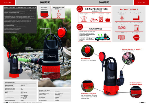 SCHEPPACH kombinirana pumpa za otpadne vode DWP750