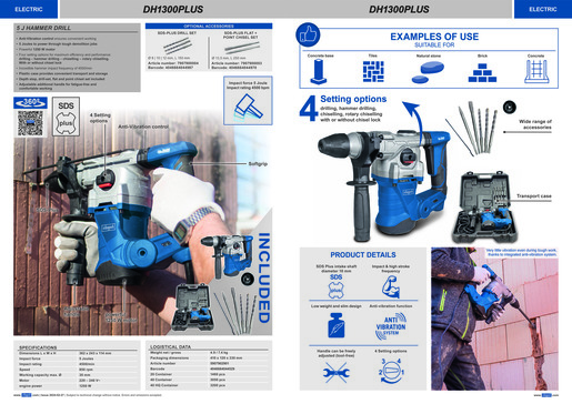 SCHEPPACH čekić bušilica SDS+ DH1300PLUS