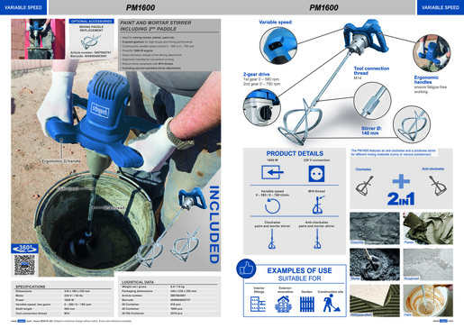 SCHEPPACH mješač PM1600
