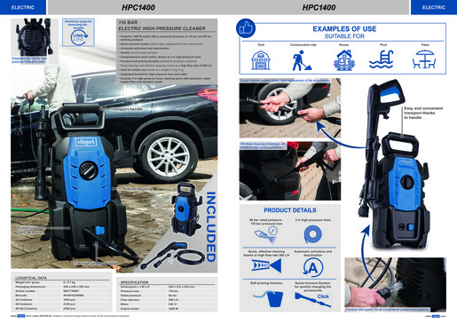 SCHEPPACH visokotlačni perač HPC1400