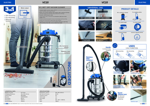 SCHEPPACH usisavač mokro/suho VC25