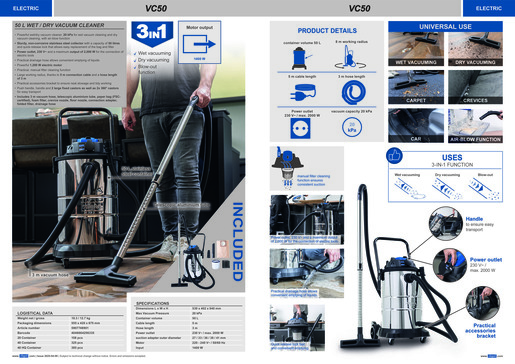 SCHEPPACH usisavač mokro/suho VC50