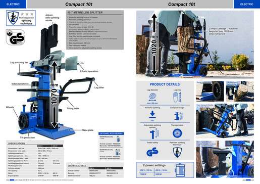 SCHEPPACH cjepač drva 8 T vertikalni 230V COMPACT 8T