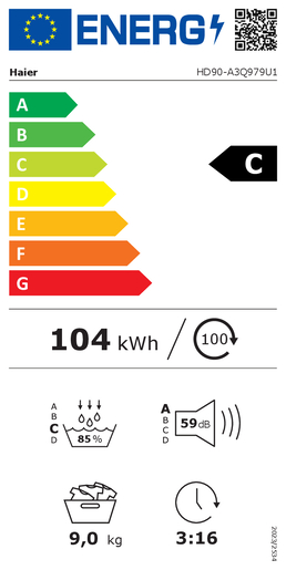 Haier sušilica rublja HD90-A3Q979U1-S