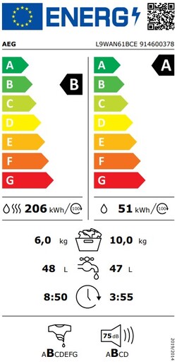 AEG perilica sušilica rublja L9WAN61BCE