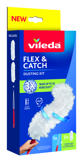 Vileda Flex & Catch kratka ručka + 2 refilla