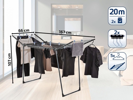 Leifheit Pegasus 200 Solid Black sušilo za rublje