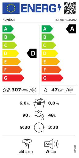 Končar perilica sušilica rublja PS1486MG15INV