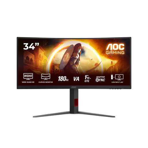 AOC monitor LED CU34G4, 34", VA, WQHD, 180Hz, HAS