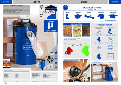 Scheppach usisavač prašine DC100
