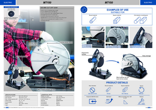 Scheppach rezač metala 355 mm MT150