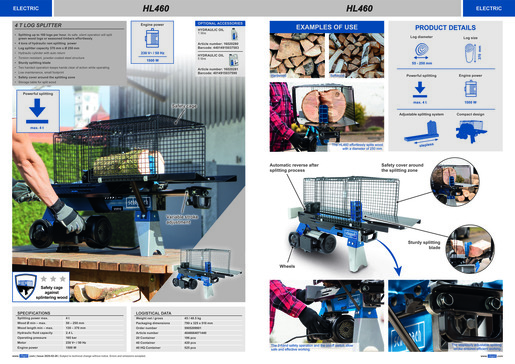 Scheppach 4 T horizontalni cjepač za drva  HL460