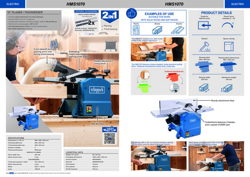 Scheppach kombinirana blanjalica i debljača HMS1070