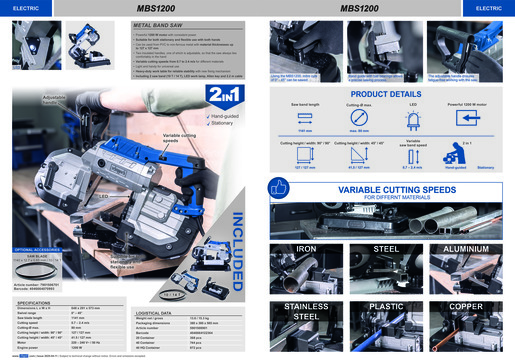 Scheppach tračna pila za metal MBS1200